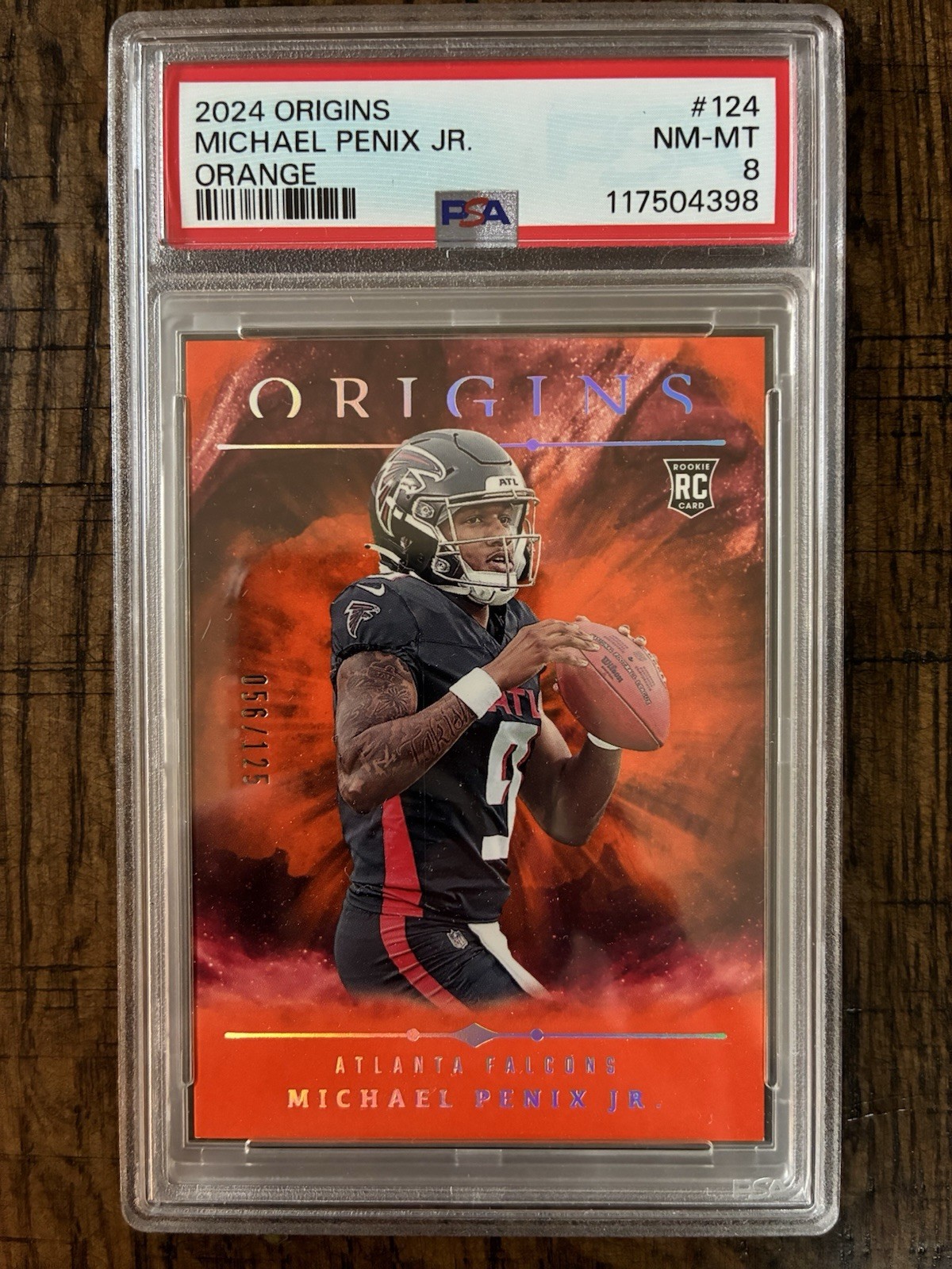 2024 Panini Origins - Rookies Michael Penix Jr. #124 Orange /125 (RC) PSA 8