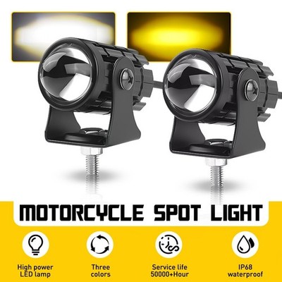 2X Motorcycle LED Spotlight Headlight Driving Fog Handlebar Lamp Waterproof A2