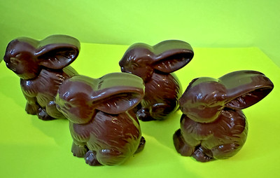8 Chocolate Bunny Shaped Fillable Plastic Easter Basket Eggs Hunt Fast Free Ship