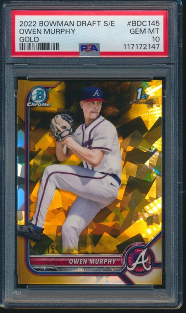 PSA 10 OWEN MURPHY 1st 2022 Bowman Chrome SAPPHIRE GOLD REFRACTOR/15 RC GEM MINT