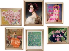 Eclectic Wall Decor Set Of 6, Art - 8"x10"- Unframed 