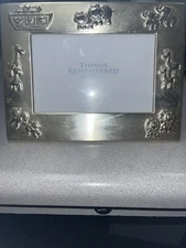 Things Remembered Metal Embossed Noah’s Ark Baby Animals Picture Frame 6x8 New