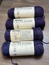 Bernat GLOUCESTER Yarn NAVY  100% Cotton 3.5oz ea. Set of 4 CHECK NOTE OF COLOR