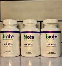 3 Pack Biote Nutraceuticals DIM SGS+ Hormone & Detox Support 60 Capsules