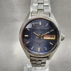 Seiko Automatic Watch Women 24mm Blue Dial Silver Tone Daydate 2706-0320 Runs