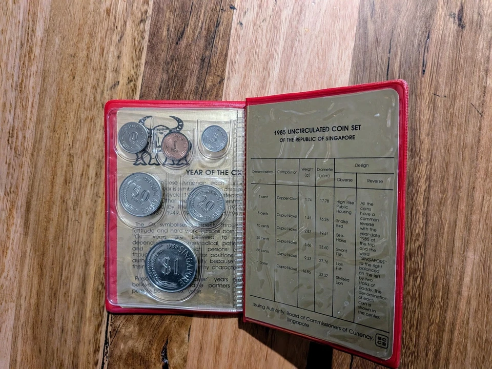 Juego de monedas 1985 sin circular - Junta de Comisionados de Moneda - Singapur Foto 3 de 4
