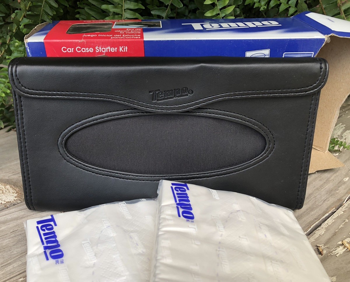 Tempo Car Case Starter Kit Sunvisor Tissue Holder With 2 Refills +
