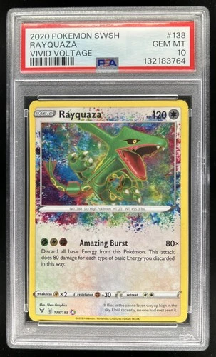 2020 Pokemon SWSH Vivid Voltage Rayquaza #138/185 PSA 10 GEM MINT