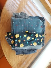 BLACK  fabric  scraps lot of 8