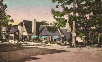 Carmel-by-the-Sea CA Normandy Inn  Hand-Colored Albertype Postcard c1920's