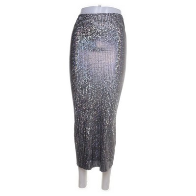 Topshop, Maxirock, Größe: 38, Mehrfarbig/Silber, Polyester, Chevron, Damen #ofI