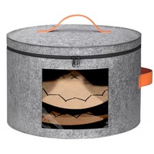 Round Cowboy Hat Box for 6-9 Caps, Large Felt Hat Organizer Bag for Men  Wom...