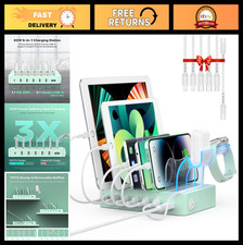 6-Port USB Charging Station 60W/12A, PD 20W Fast Charger for Phones  Tablets, 6