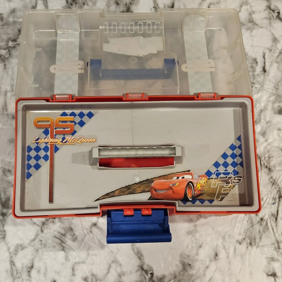 Disney Pixar Cars Lightning McQueen Rojo Azul Plástico Caja de Herramientas Estuche de Almacenamiento Niños Foto 4 de 4