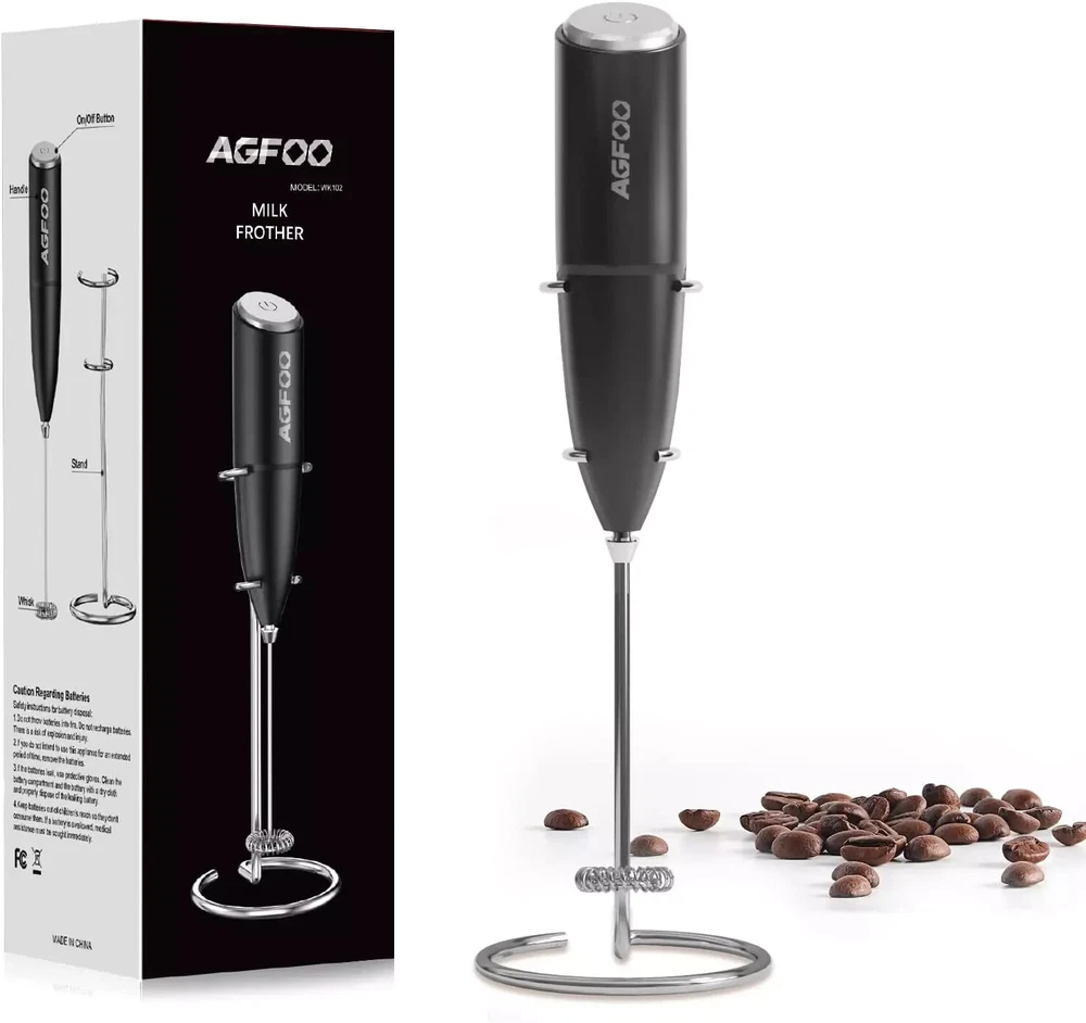 Milk Frother Handheld for Coffee with Stand-Hand Frother Wand, Electric Whisk-US