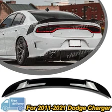For 2011-2022 Dodge Charger SRT Rear Spoiler Wing Lip Hellcat Style Gloss Black