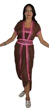 Caftan Jumpsuit Playsuit Romper Kaftan Moroccan Bodysuit Women Sleeveless Brown 