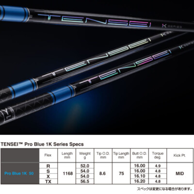 MITSUBISHI CHEMICAL Golf Japan 23 TENSEI Pro Blue 1K 50 Graphite