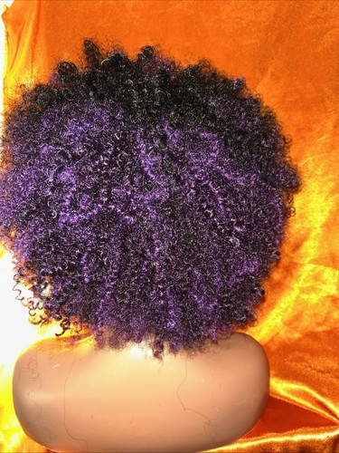 Headband Wig Purple/ Black Curly Hair - Picture 6 of 17