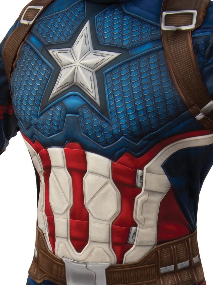 Disfraz de Capitán América de lujo oficial Marvel Avengers Superhéroe Mono para hombre Foto 3 de 4