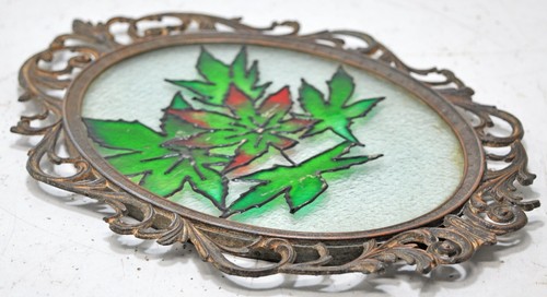 Antique Decorative Metal Frame and Glass Panel Original Old Hand Crafted - Picture 2 of 5