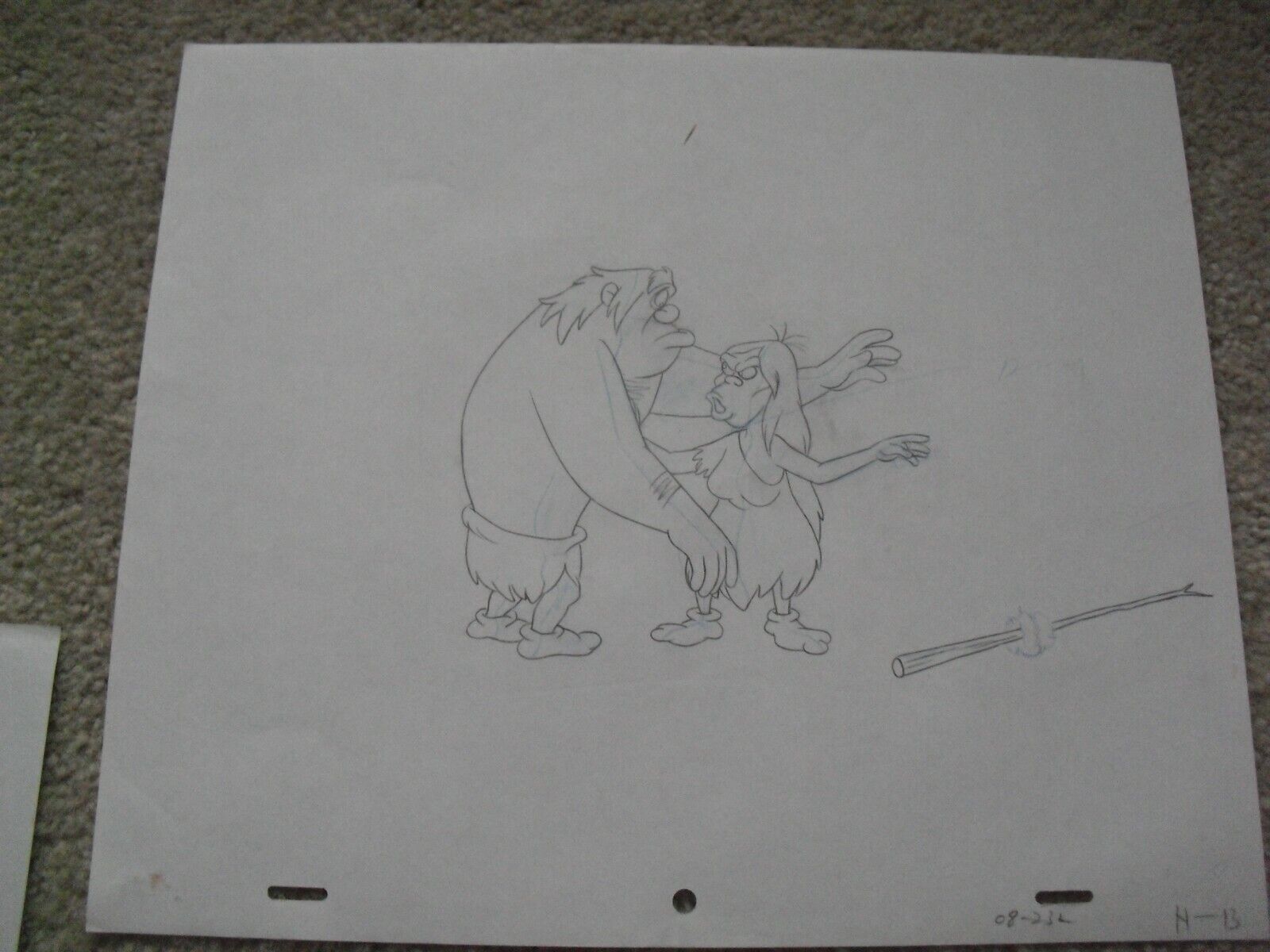 Original 1990s ABC CRO Cartoon Character Pencil Drawing Caveman Nandy #2 |  eBay