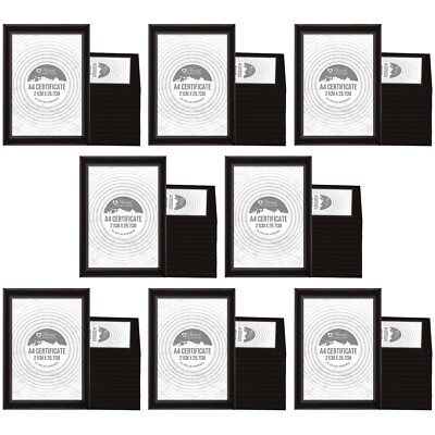 500 x A4 Zertifikat schwarz Styrol Bilderrahmen Wandbild Hang Portrait GROSSABNAHME