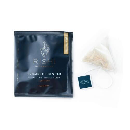 Rishi Tea Turmeric Ginger Herbal Tea - Organic Sachet Tea Bags Caffeine Free ...