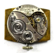 Vintage Elgin Manual Wind 447 10/0s 7J Wrist Watch Movement lot.fg