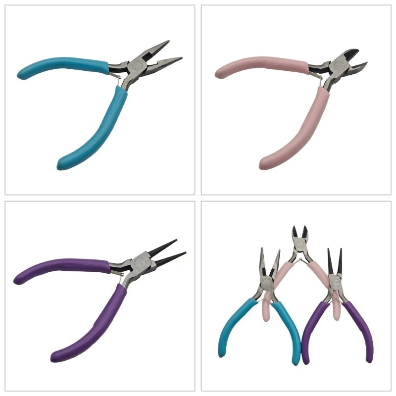 Versatile Jewellery Pliers Set Needle Pliers Long Nose Pliers and Wire Cutter