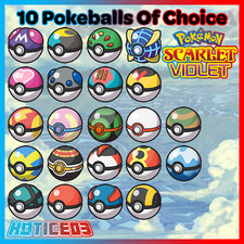 10 Pokeballs of Choice! Held by ✨ Random 6IV Shinies ✨ Pokemon Scarlet & Violet