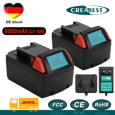 18V 6000mAH Li-ion Akku/Ladegerät Für Milwaukee M18 48-11-1811 48-11-1852 M18B2 