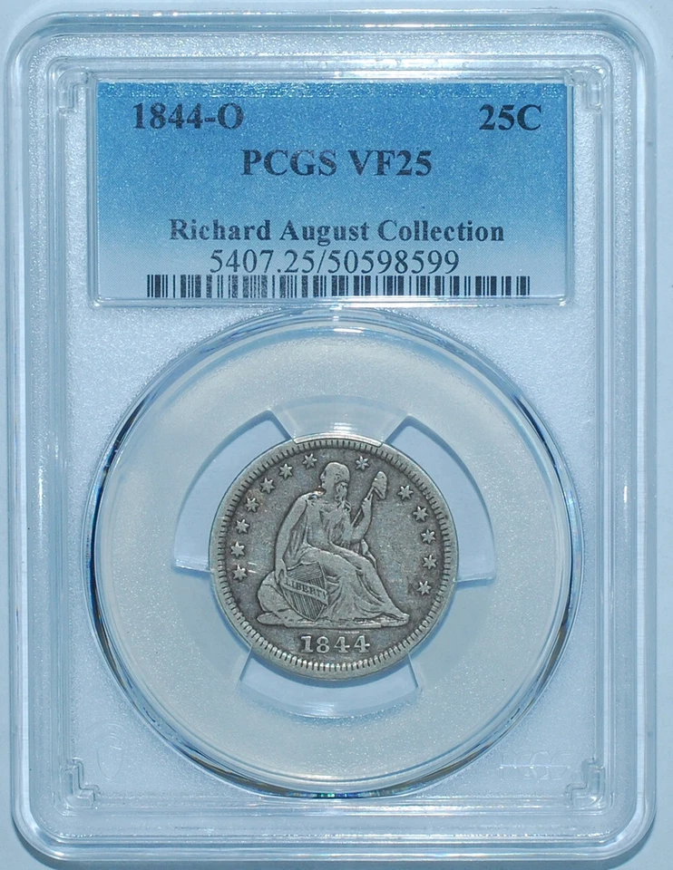 1844 O PCGS VF25 Seated Liberty Quarter - Image 2 of 3