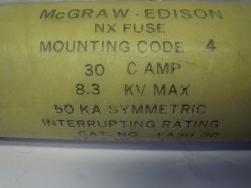 McGRAW - EDISON FA3H 30 NX FUSIBLE 30 AMPERIOS 8,3 KV MAX 50KA - Imagen 2 de 4