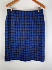 Givenchy En Plus ladies vintage wool tweed skirt size 42 blue