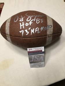 Signed O.J. Simpson Football Vintage Rare OJ Simpson JSA Certification HOF MVP