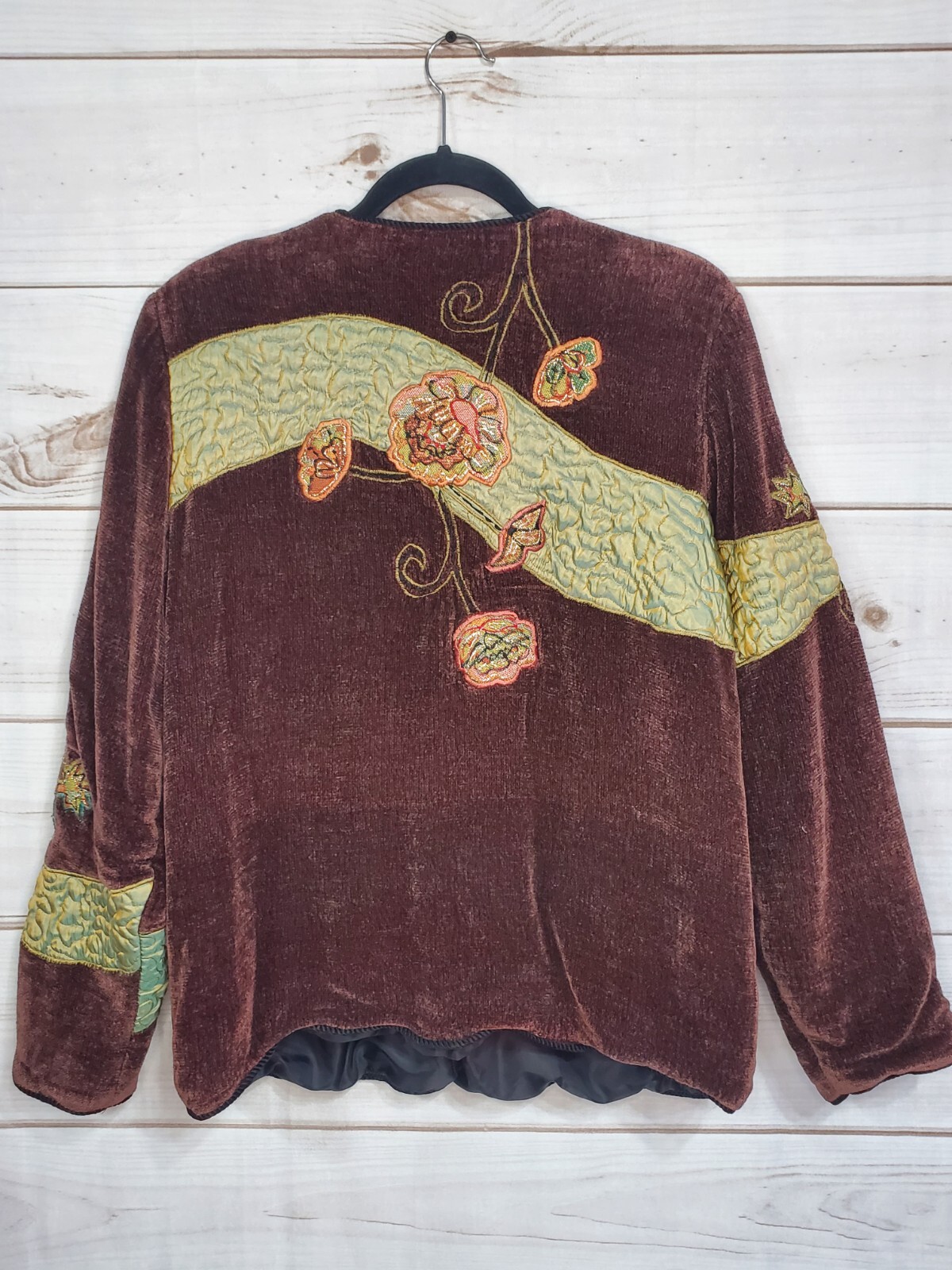 Indigo Moon Artsy Tapestry Patchwork Jacket Blaze… - image 12