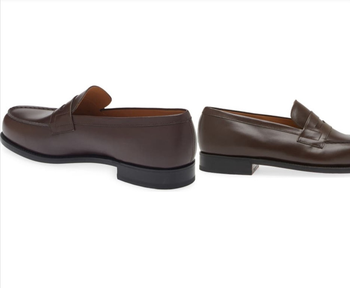 JM Weston Chocolate Brown Meleze 180 Split Toe Penny Loafers JM Weston Chocolate Brown Meleze 180 Split Toe Penny Loafers