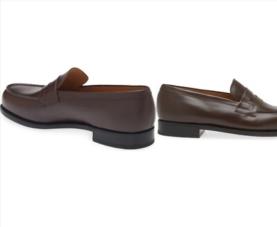 JM Weston Chocolate Brown Meleze 180 Split Toe Penny Loafers size