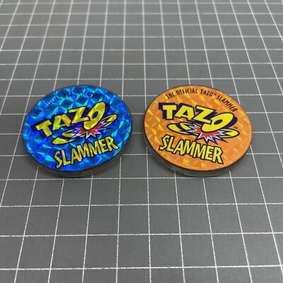 VINTAGE ORIGINAL RETRO Tazo Tazos Lot Slammer Chip Lays Mancave Cafe Art Junk