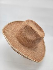 Cowtown Boot Co Straw Yellow Brown Cowboy Hat Western USA Made Size 6 7/8