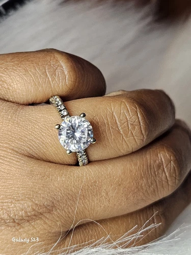 Vintage Absolute CZ Solitaire Eternity Size 7 Silver Ring