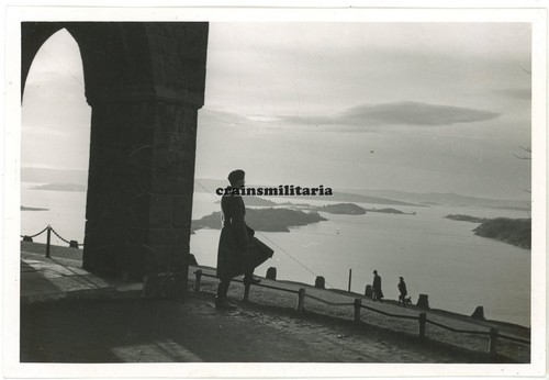 Orig. Foto 199.ID Soldat mit Panorama in OSLO Norwegen 1940