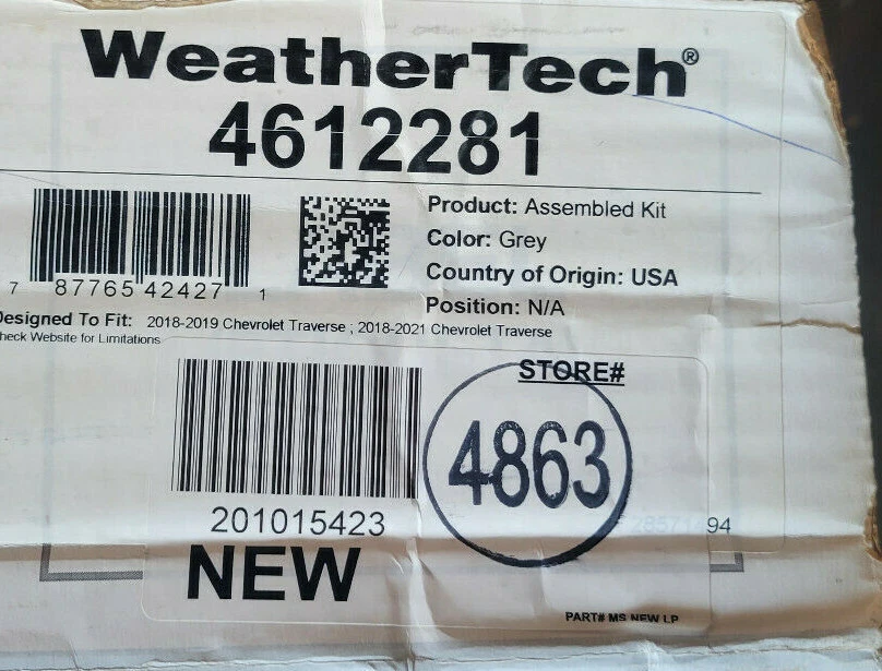 Alfombrillas WeatherTech 4612281 para Chevrolet Traverse 18-21 primera fila gris * Foto 2 de 2