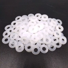 X50 #4 NYLON 6/6 FLAT WASHER .375" OD X .115" ID WHITE PLASTIC KEYSTONE 3118K-ND