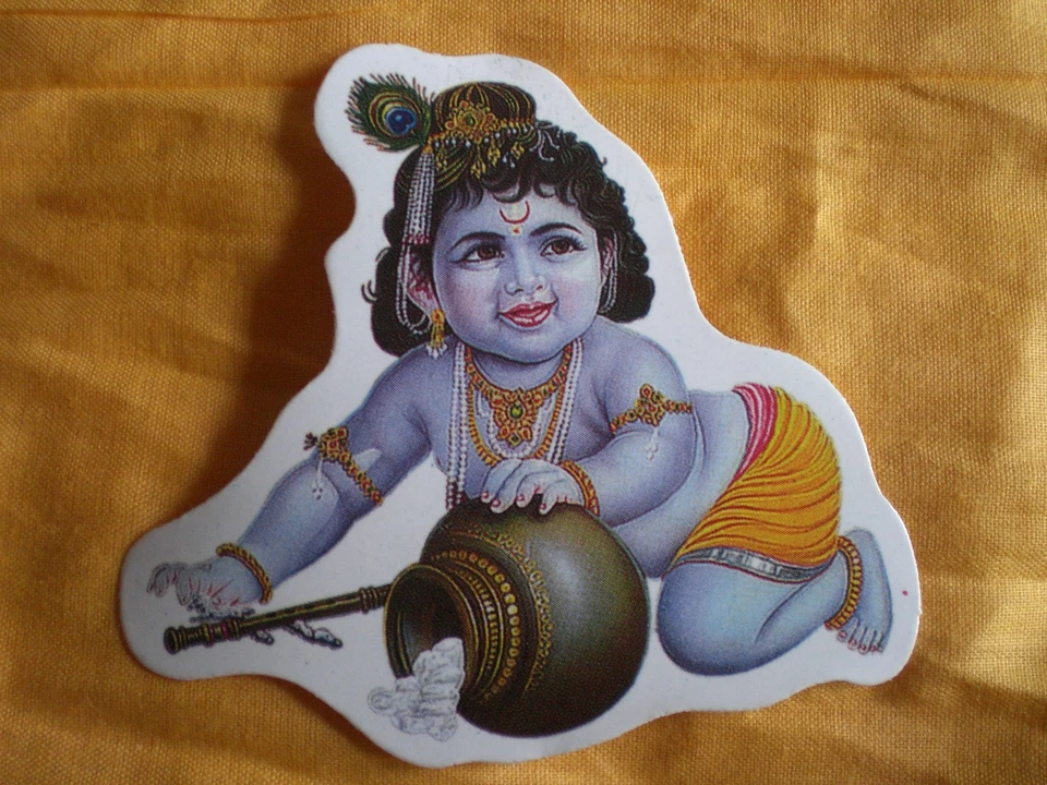 MARKENLOS Aufkleber goa psy hippie sticker indien Inde Krishna Govinda ethno gott yoga om