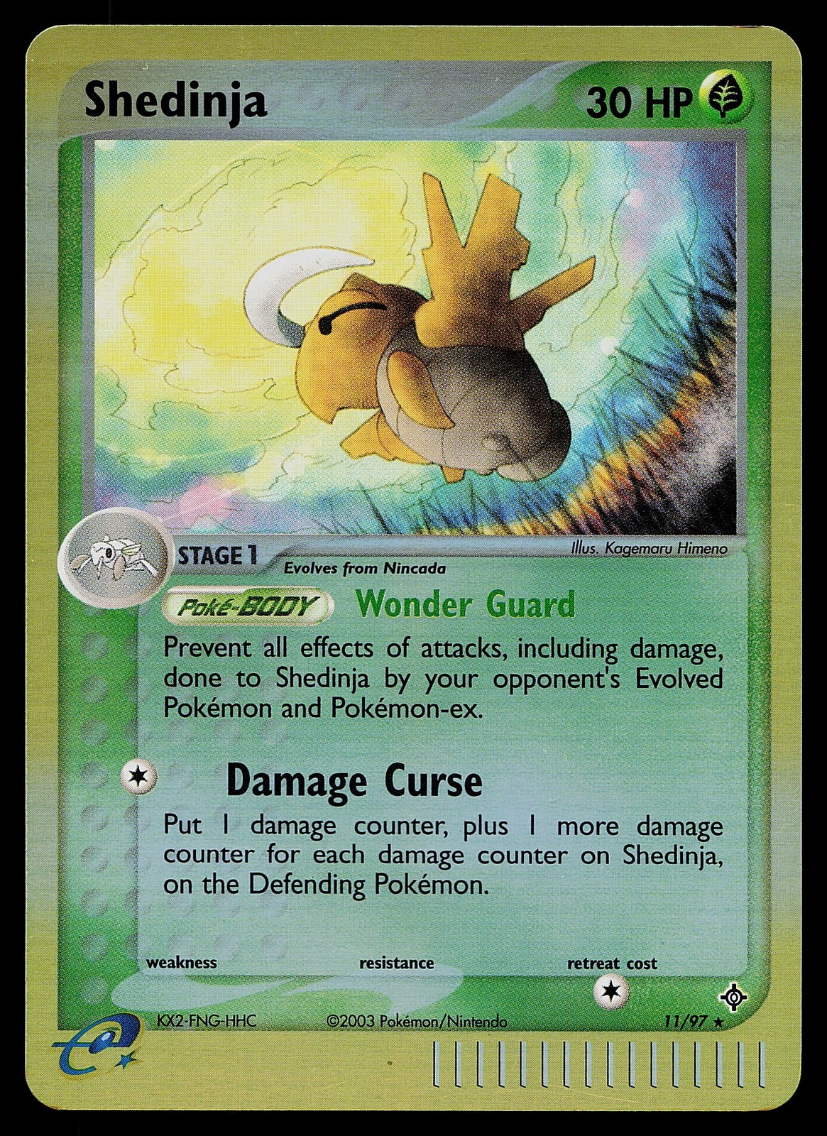 Pokemon Card - Shedinja Dragon 11/97 Reverse Holo