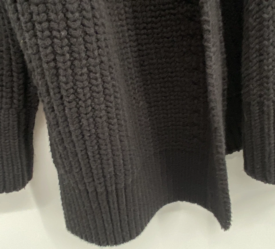 Cárdigan suéter Free People NIghtingale para mujer grande negro holgado grueso tejido Foto 3 de 4