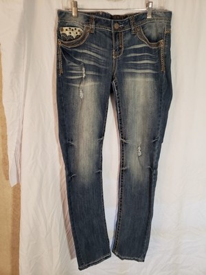 Women's Rue21 Premiere Low Rise Skinny Studded Jeans Size 7/8 R (1084)