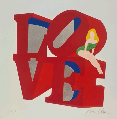 MARCO LODOLA - L.O.V.E. serigrafia materica pinup pop art 30x30 con certificato - Foto 2 di 6